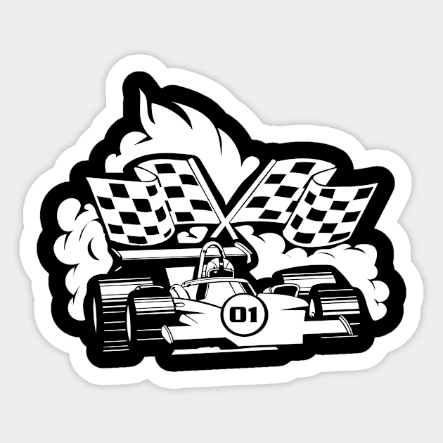 Finish Line Car Racing Champion Sticker by c1337s